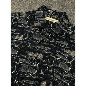 Munsingwear Shirt Mens L Blue Button‎ Down Short Sleeve Sailfish Swordfish